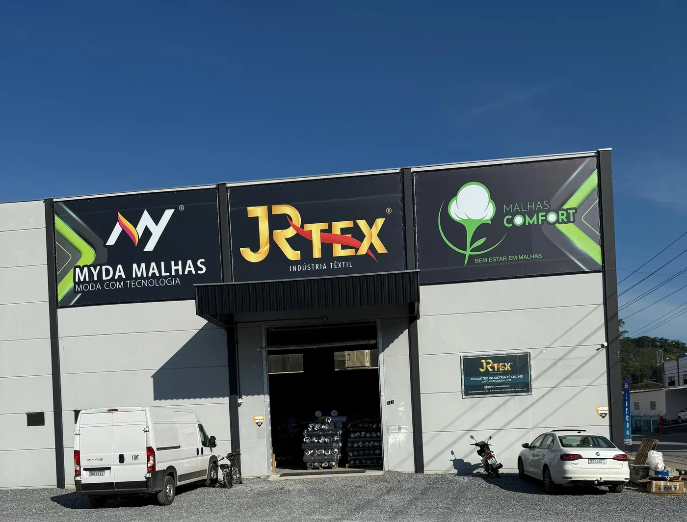 Fachada da unidade JR Tex Indústria Têxtil